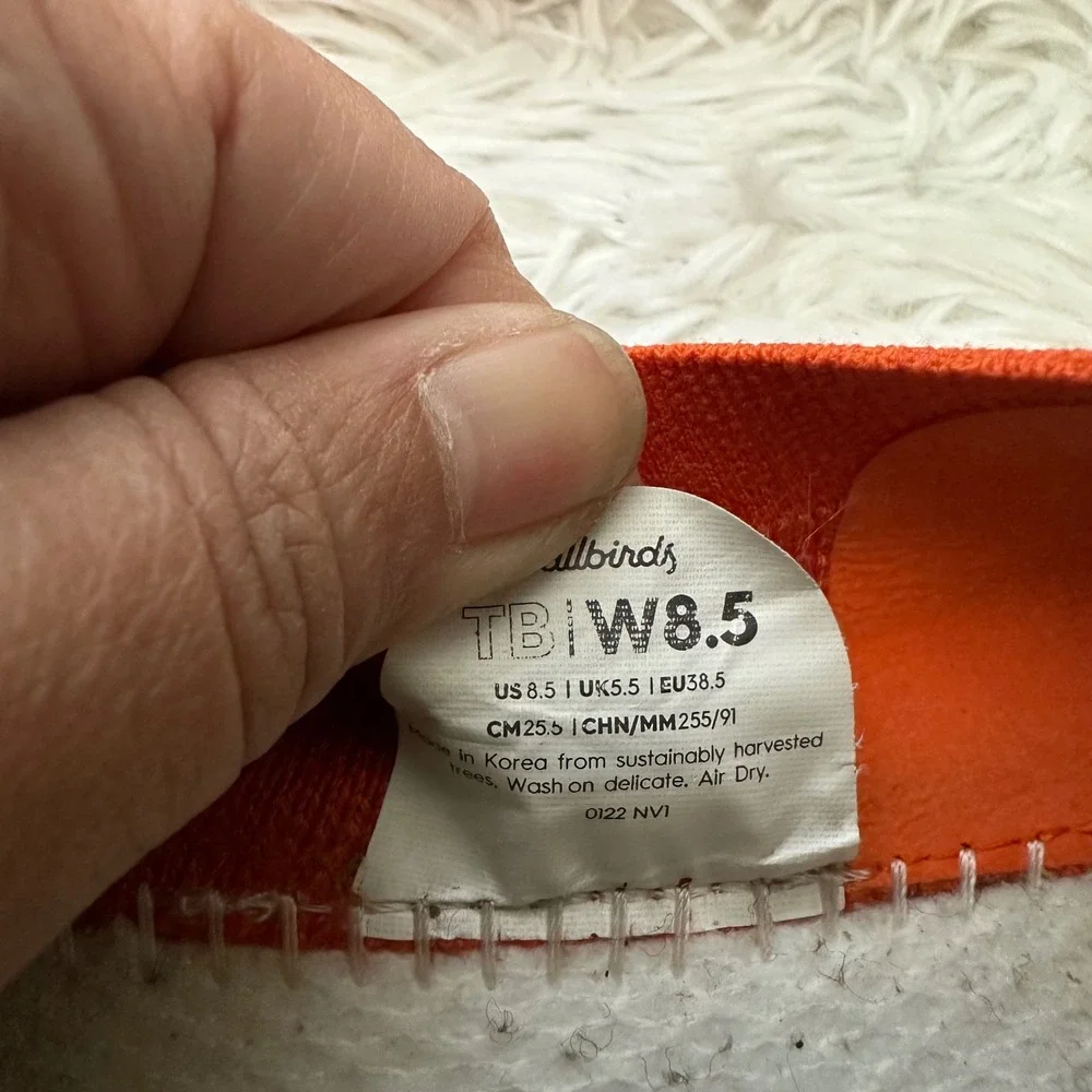 Allbirds Tree Breezers Knit Ballet flats Vibrant Orange Lightweight sz 8.5